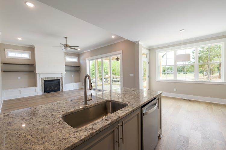 Granite Kitchen Counter Top On The Kitchen