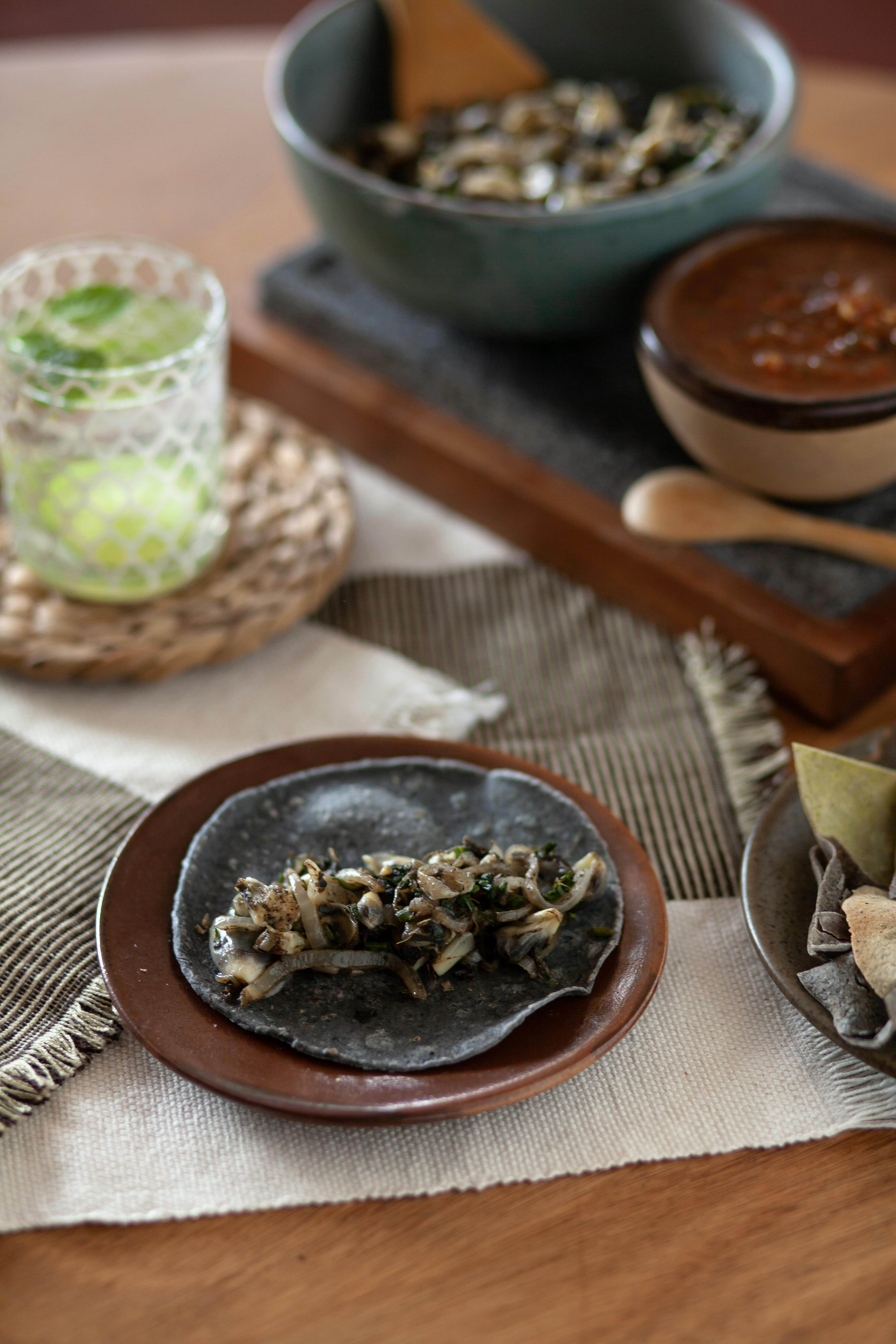 mexican truffle on black thin round bread