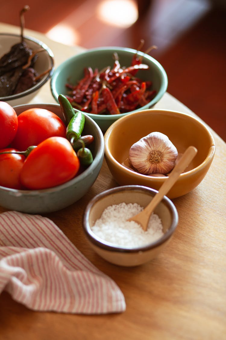 Ingredients On Bowls