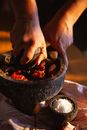 Person Holding Black Ceramic Bowl