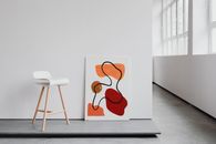 An Abstract Artwork Leaned Against a Wall