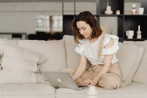 A Woman Working while at Home