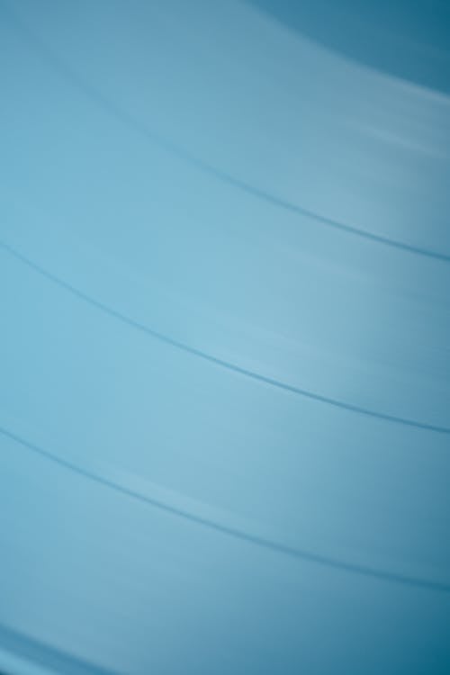 Close-up of a Blue Vinyl Record