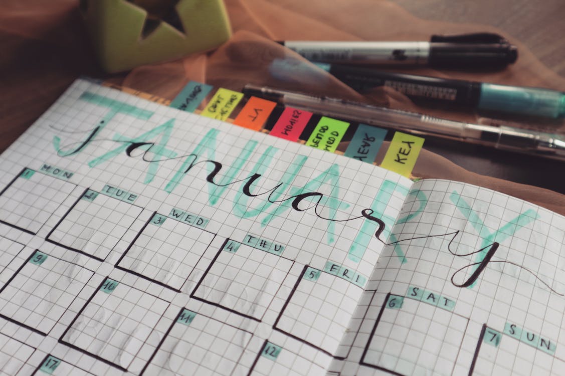 Free Month Of January Planner Stock Photo