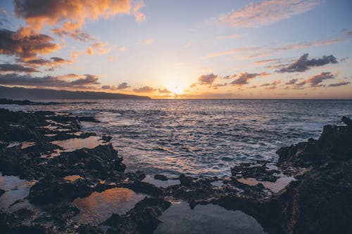 Free Scenic View of Ocean During Sunset Stock Photo