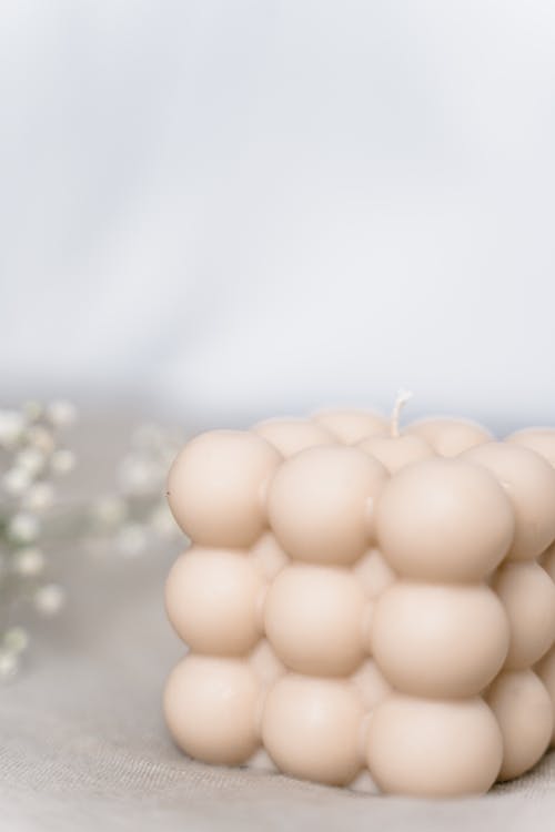 
A Close-Up Shot of a Cube Bubble Candle