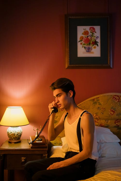 Man Talking on the Telephone