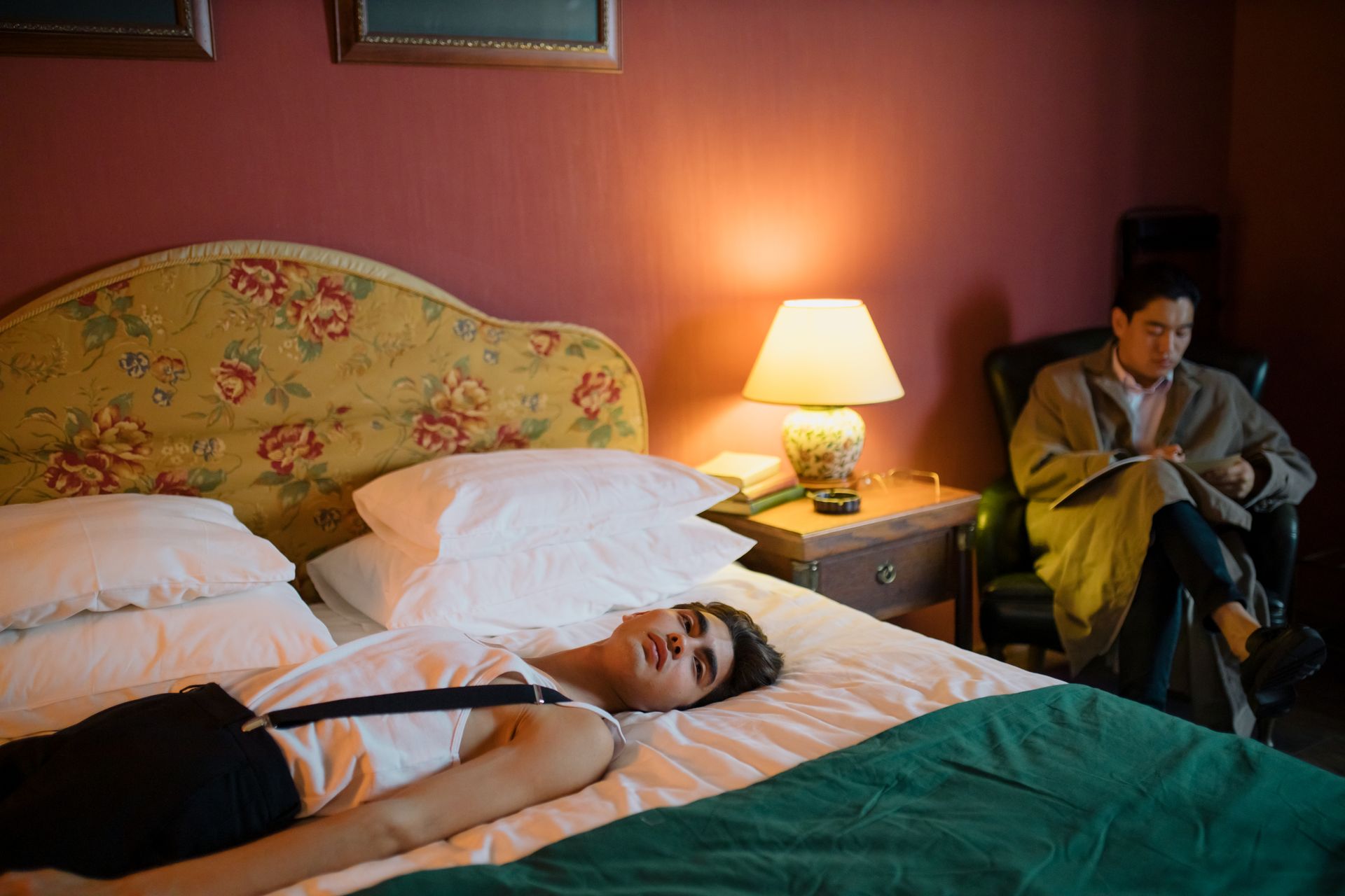 Man Lying on Bed