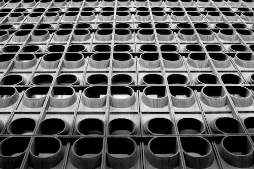Modern Pattern on Building in Black and White 