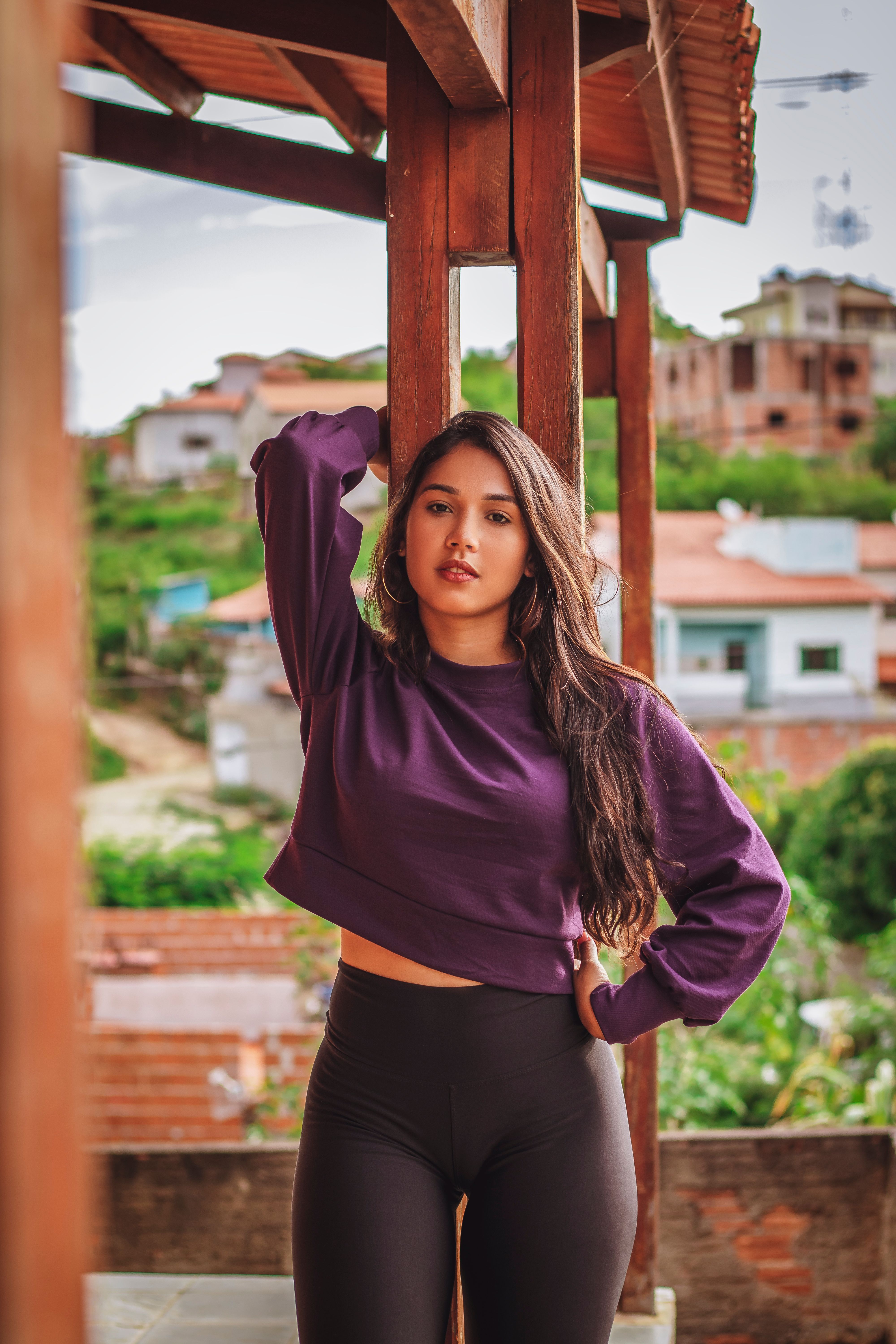 Blusa Canelada Bege Manga Longa