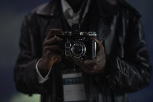 Gratis stockfoto met detailopname, journalist, old-camera