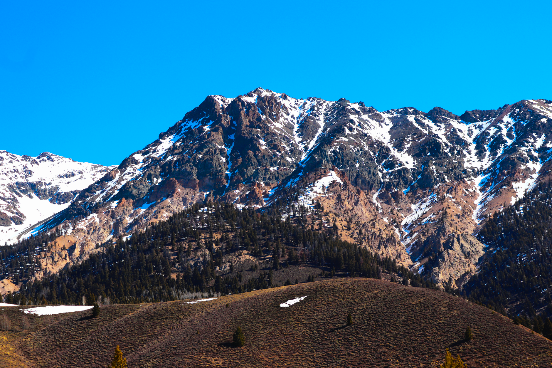 A ridgeline catching the first light