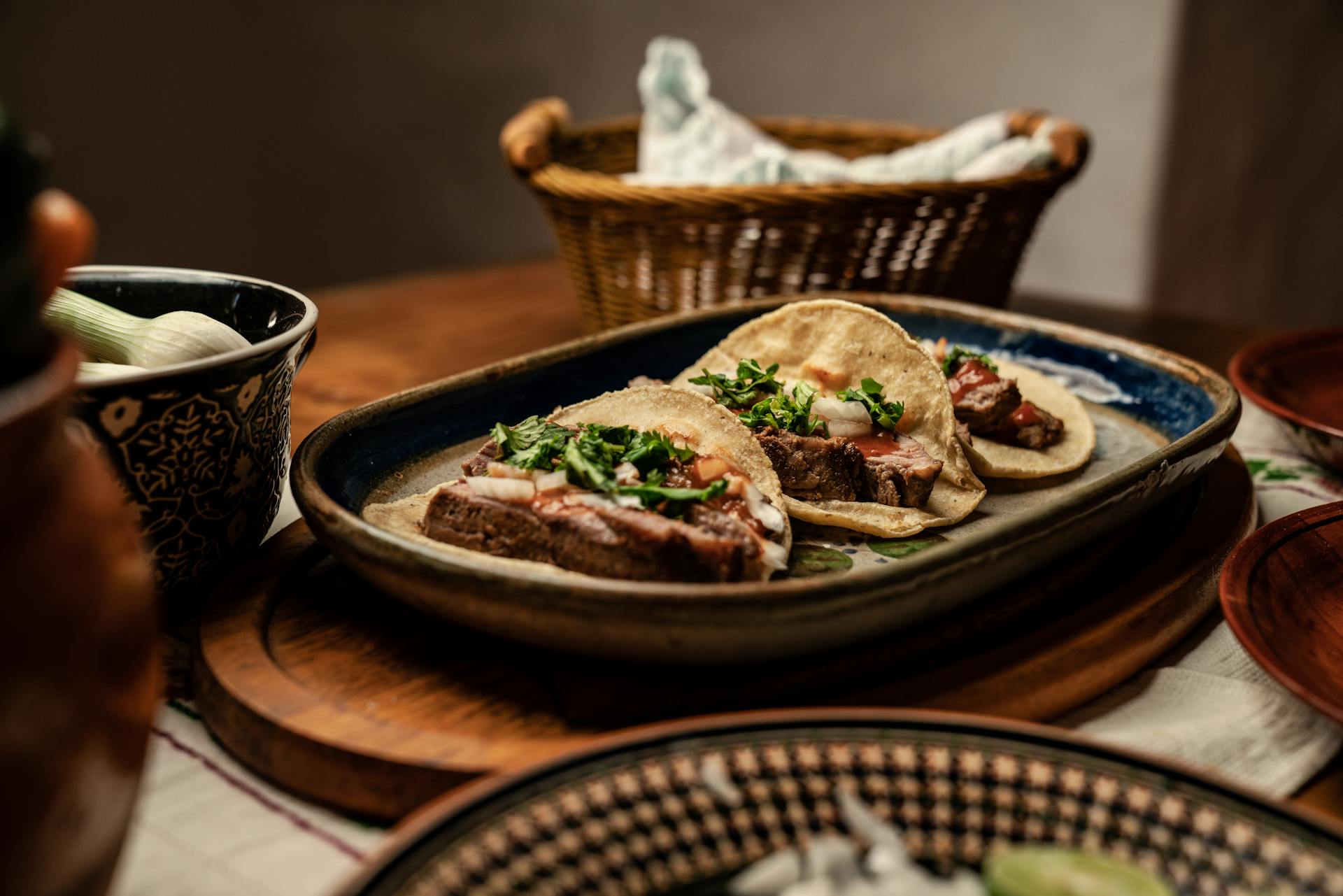 Steak Tortillas Placed on a Plate