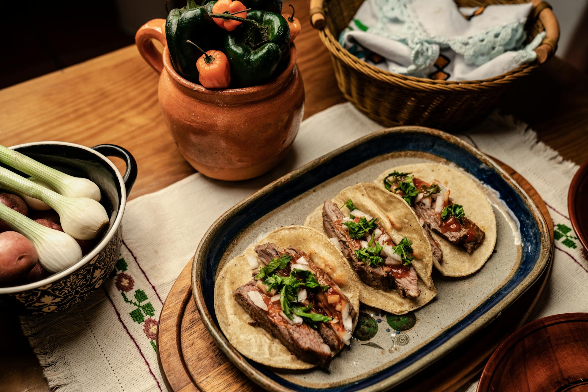 Mexican Food on Ceramic Plate