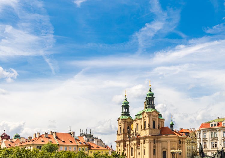 Facade Of Saint Nicholas Church Under Cloudy Blue Sky In Daytime