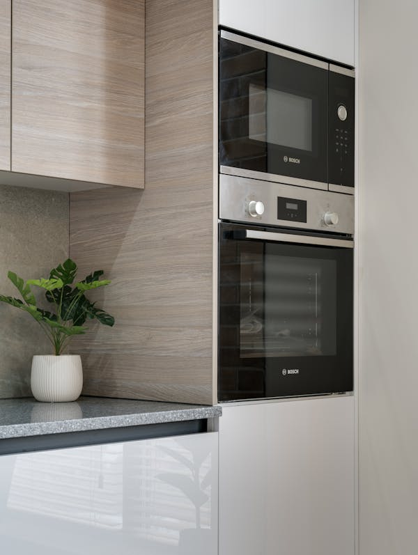 Plant and Microwaves in Kitchen
