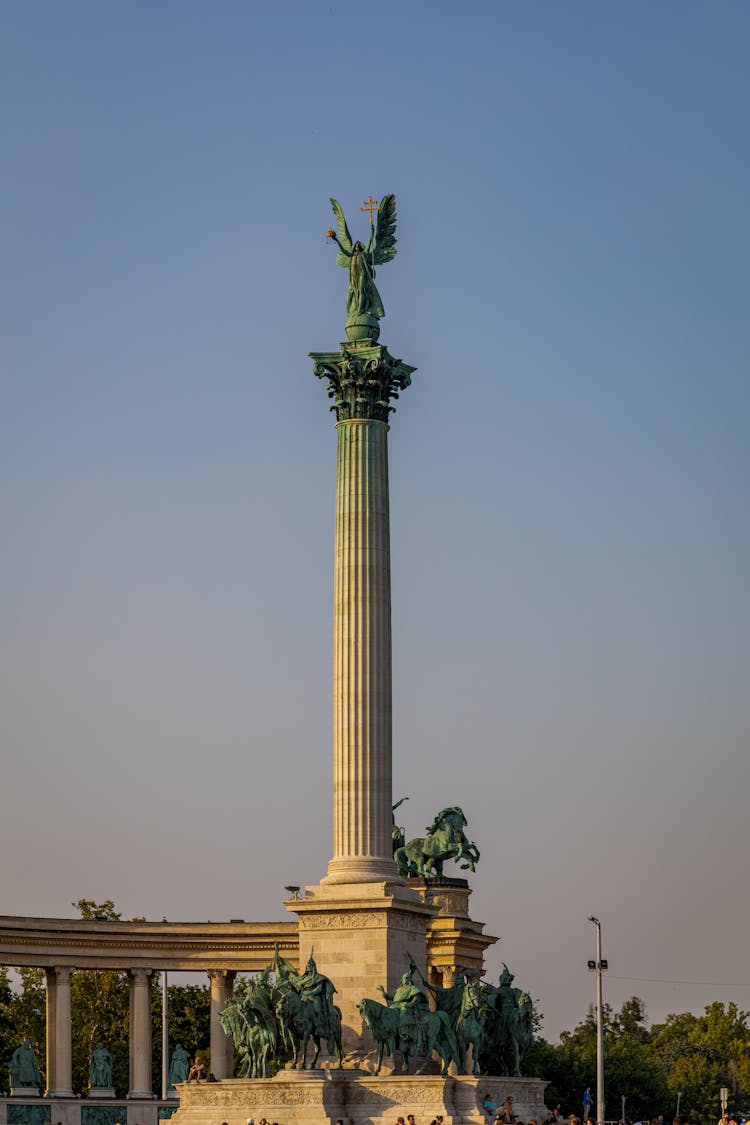 Millennium Memorial On Pedestal On Square