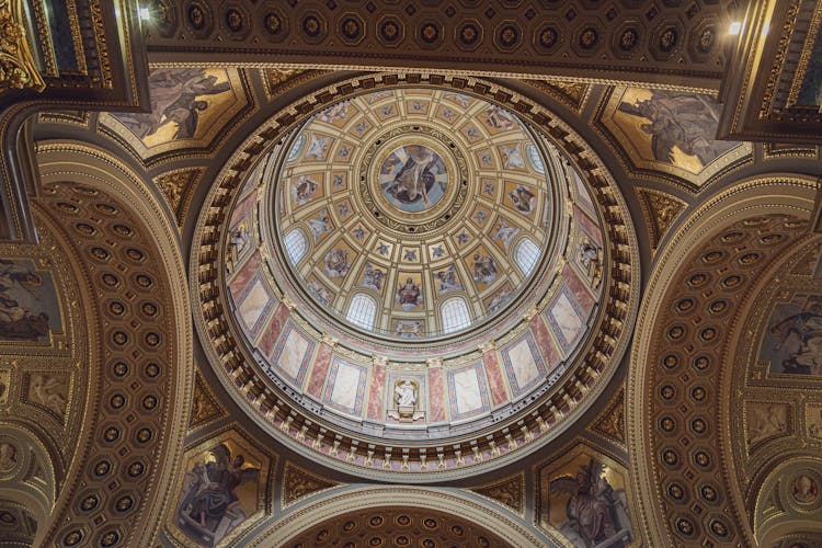 Ceiling In St. Stephens Basilica In Budapest 