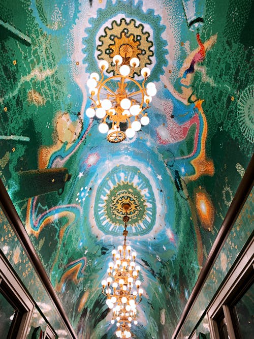 Colorful Murals on Ceiling at the Amsterdam Oersoep in Amsterdam