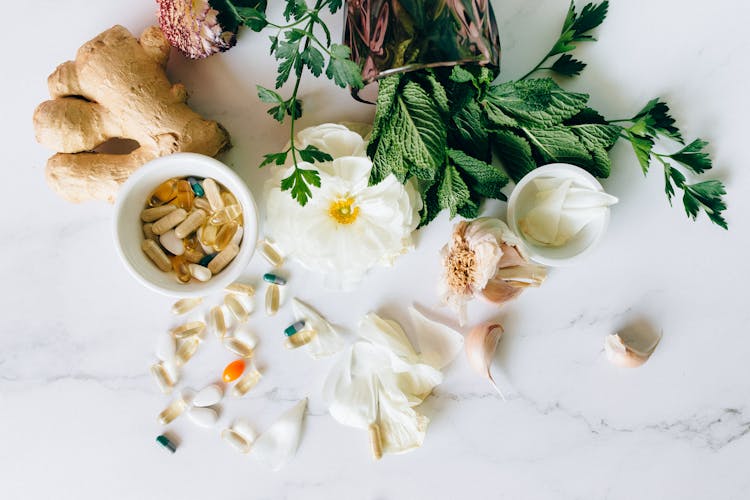 Flat Lay Photo Of Alternative Medicines