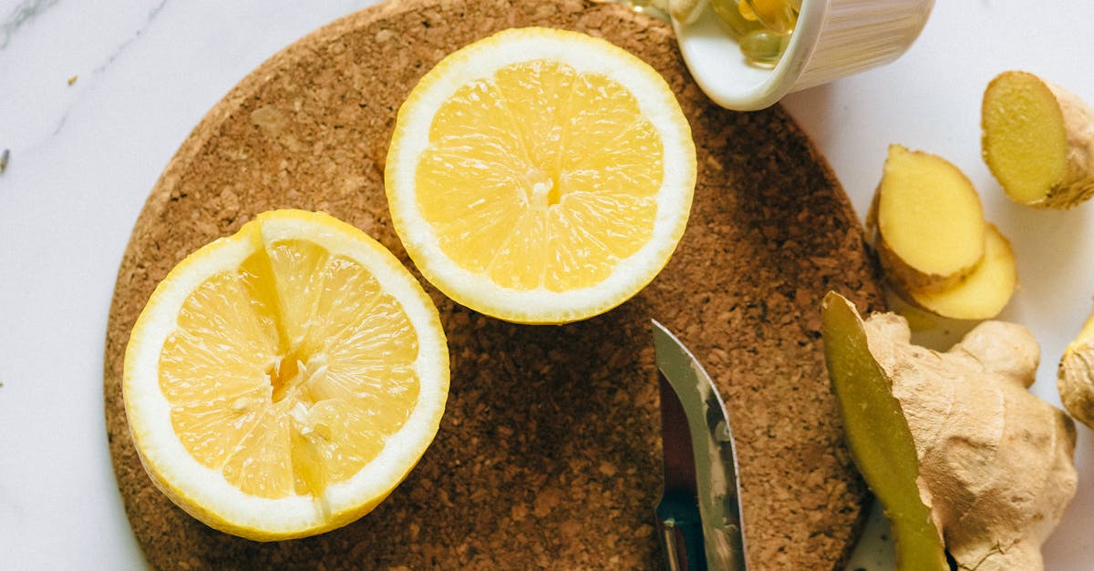 Sliced Lemon on Cork Tray