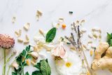 Natural beauty ingredients flat lay