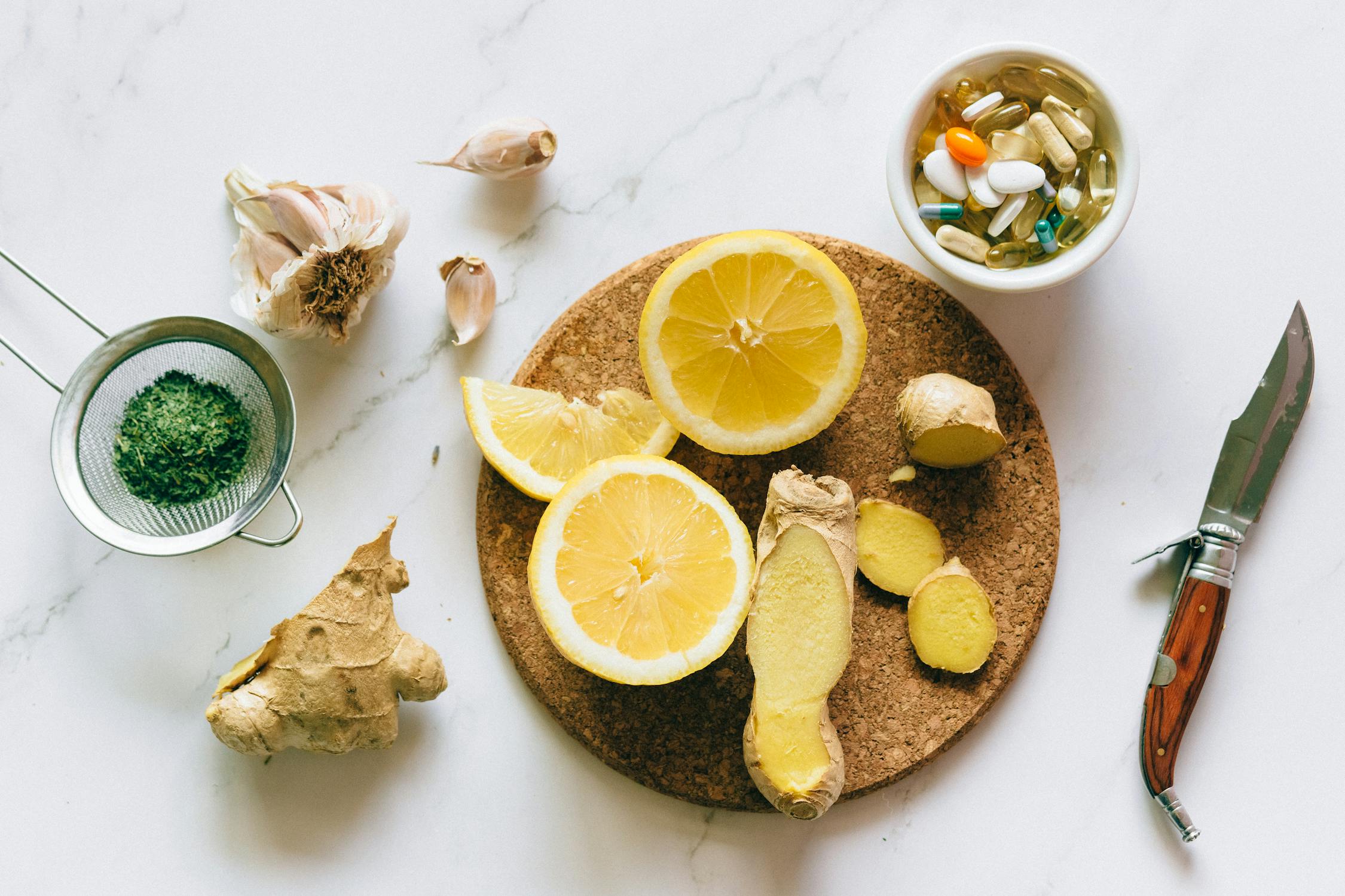 Ginger & Lemon Tea Photo by Nataliya Vaitkevich from Pexels