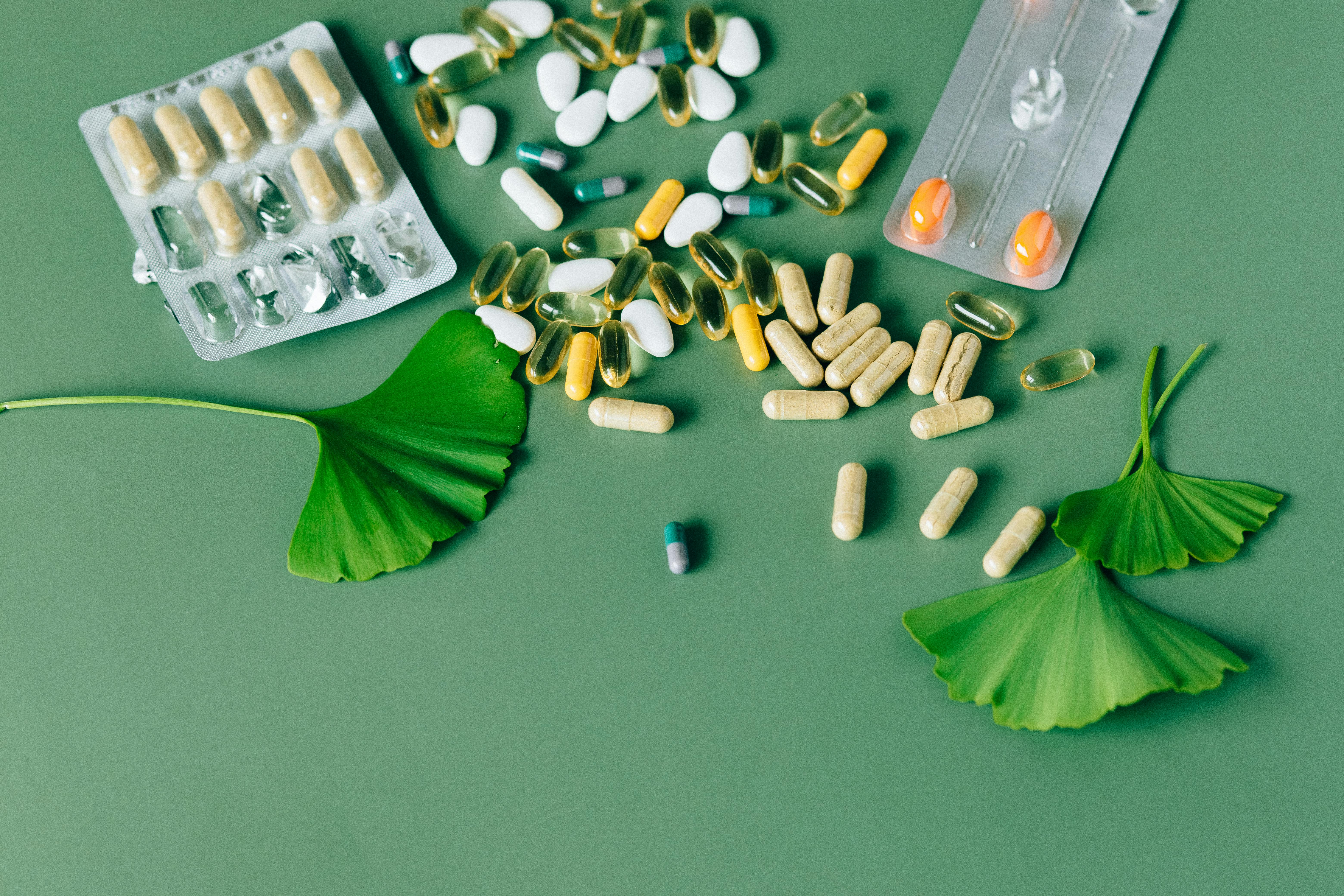 flat lay photo of alternative medicines