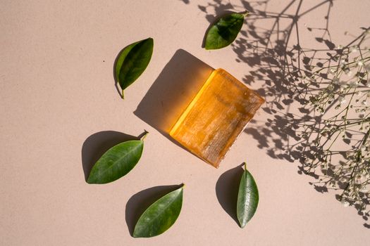 Glycerine Soap and Leaves