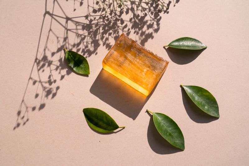 Natural handmade soap bar with green leaves — Sidr Soap With Fragrance edition