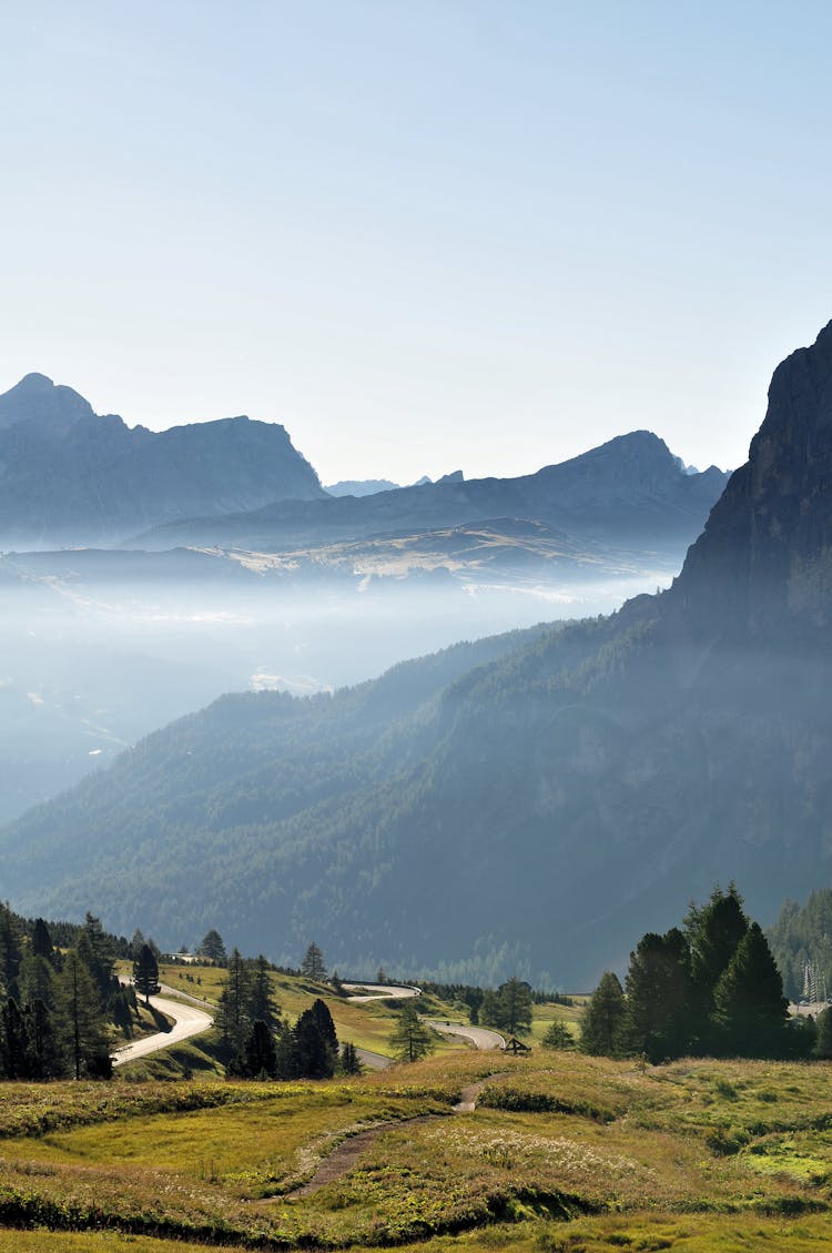 Green Meadows In Mountains Landscape