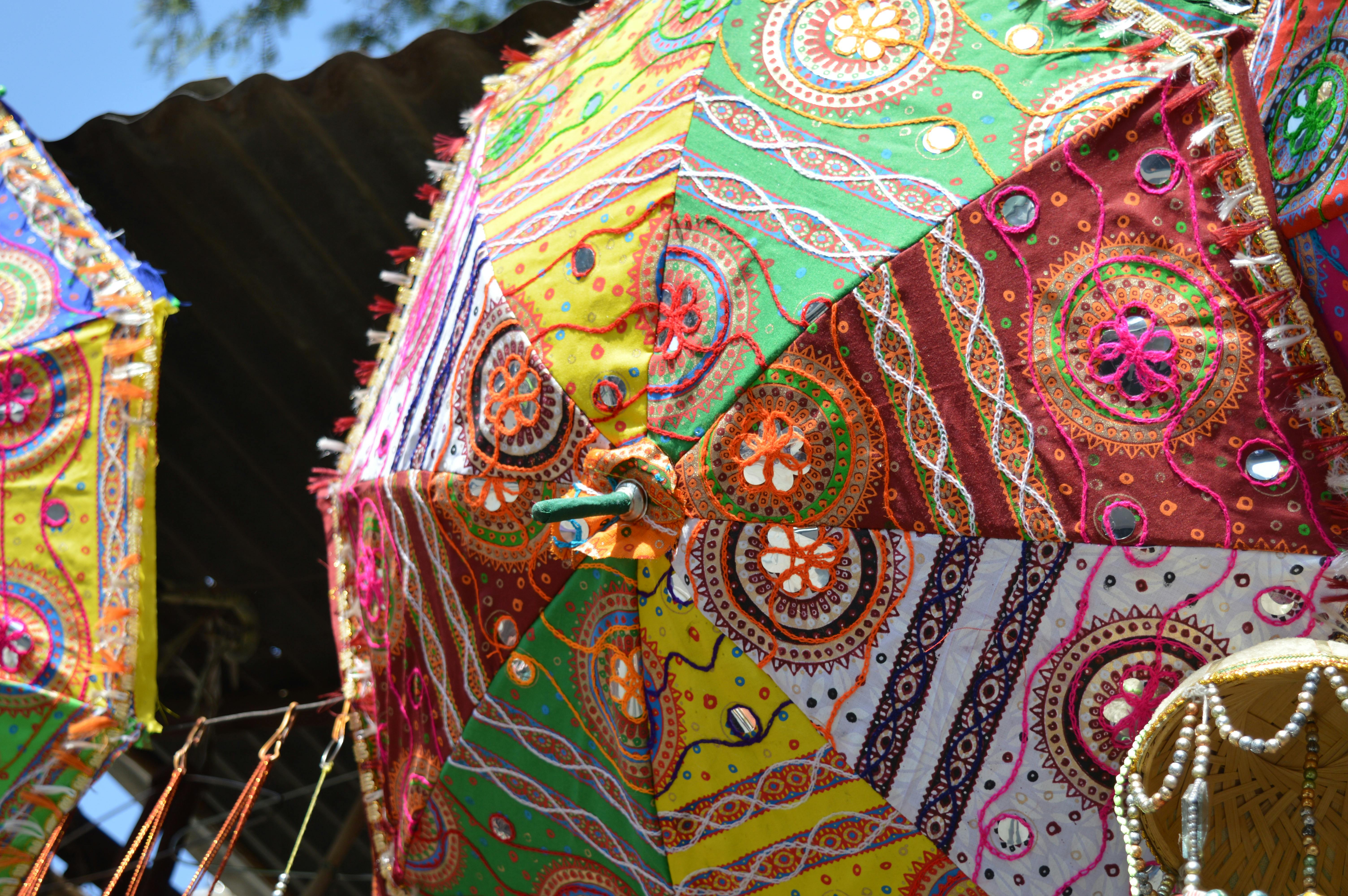 Free stock photo of bright colours, chatri, colourful umbrella