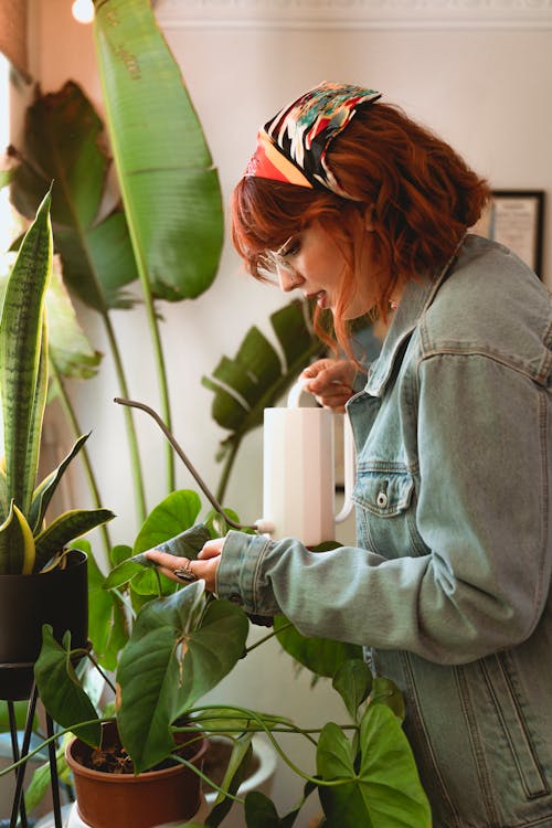 Woman Taking Care of Her Houseplants