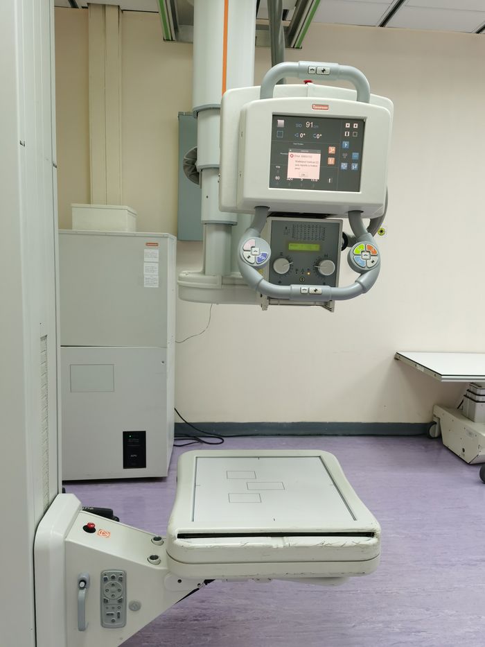Modern hospital X-ray equipment in a clinical setting
