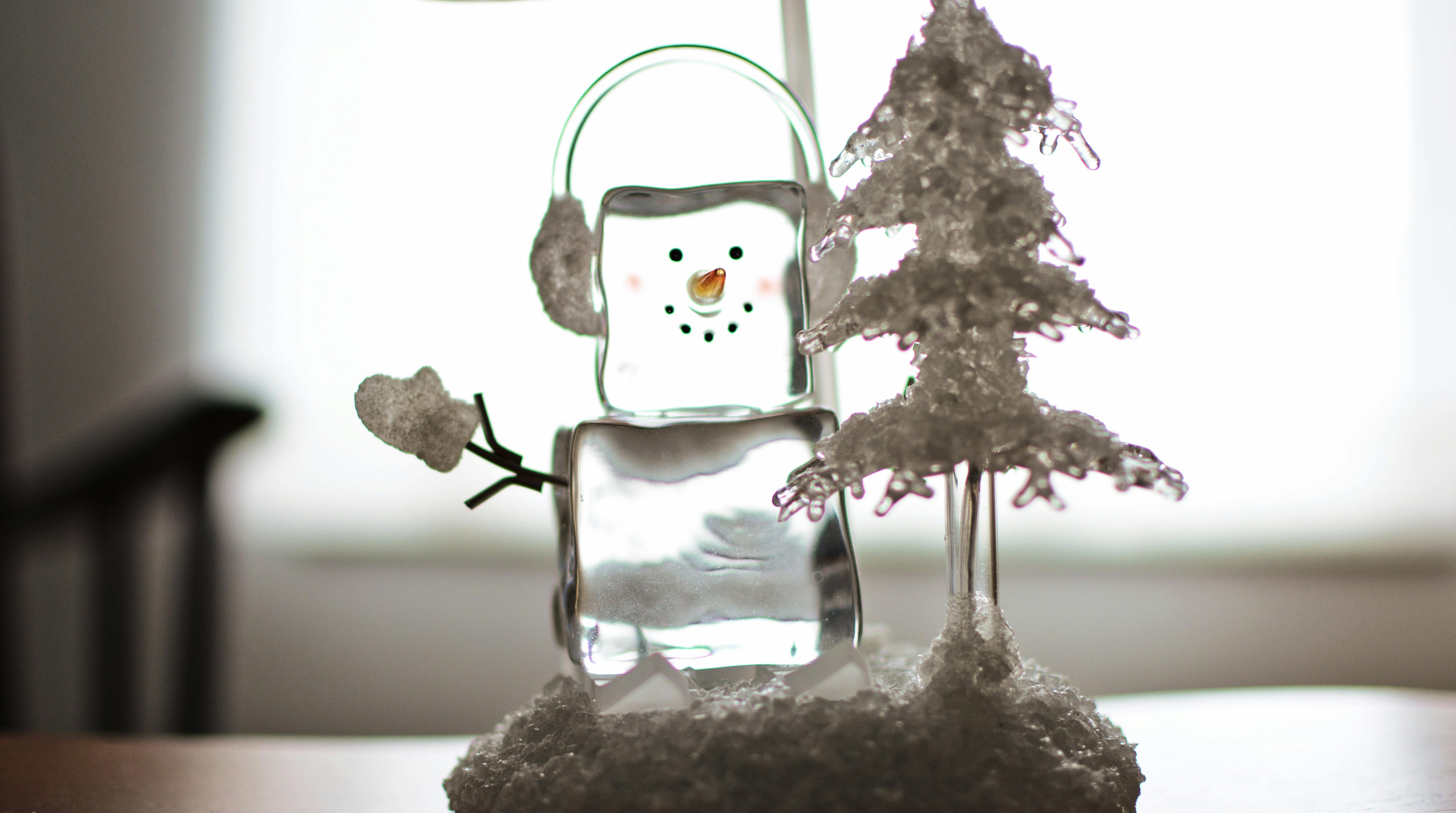 Ice Cube Snowman With Headphones Ornament · Free Stock Photo