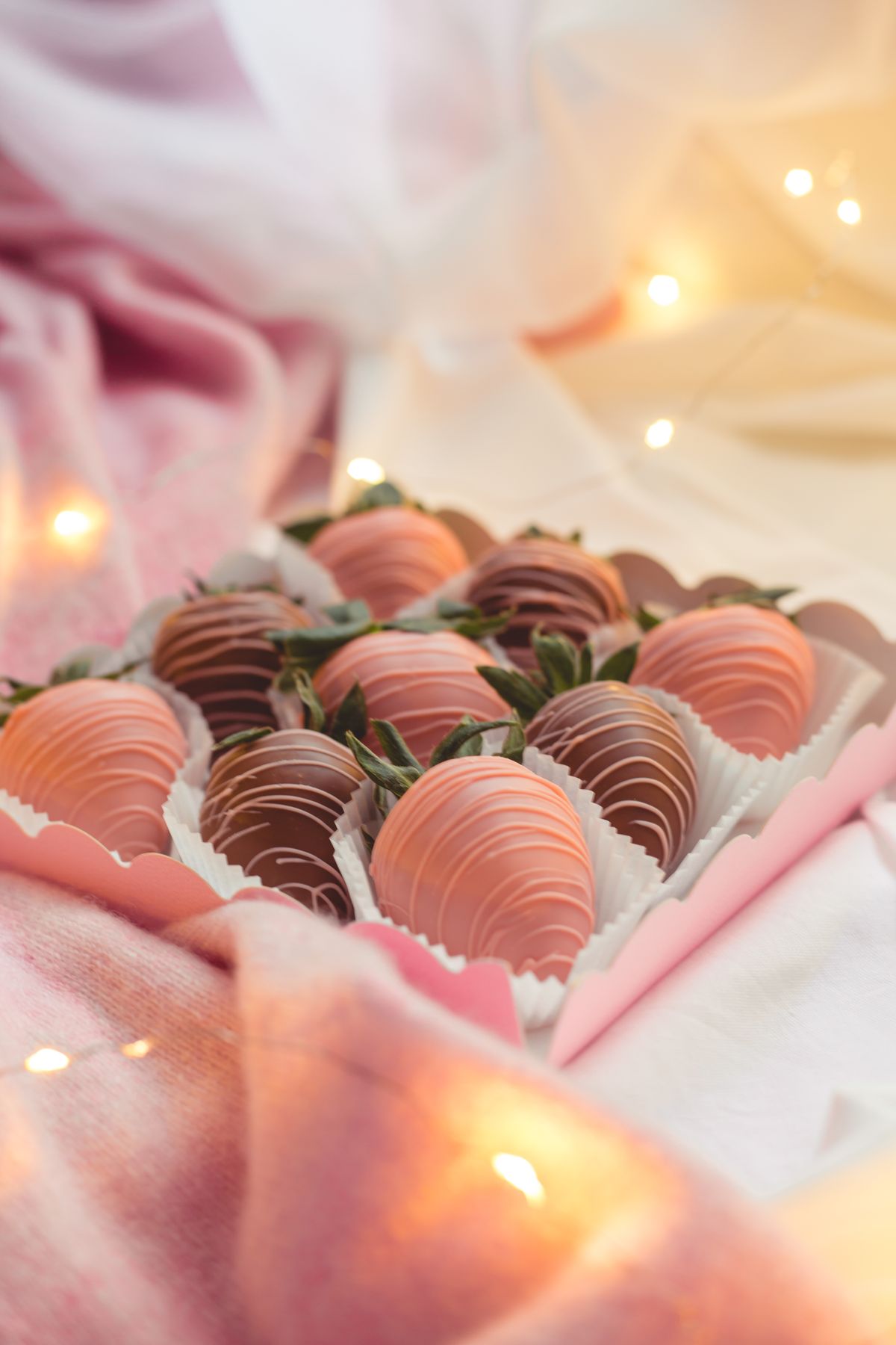 Indulgent display of chocolate covered strawberries