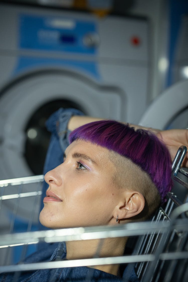 Close-up Photo Of Violet Hair 