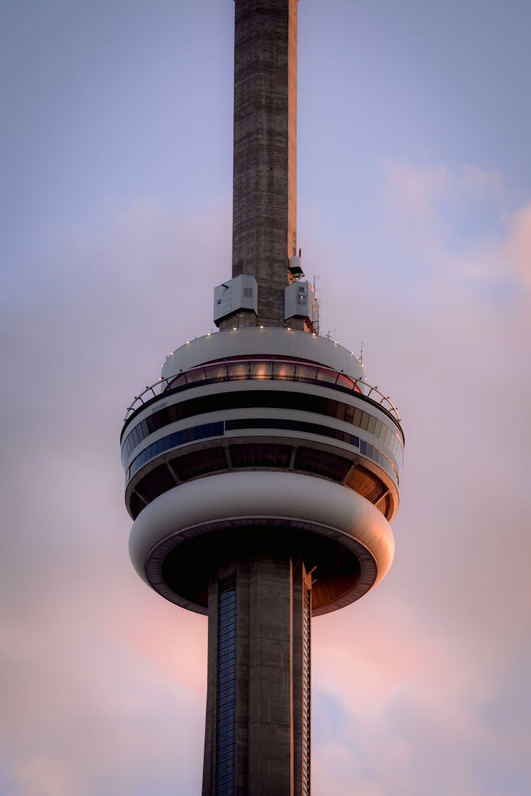 Television Tower On Sunset Sky Background