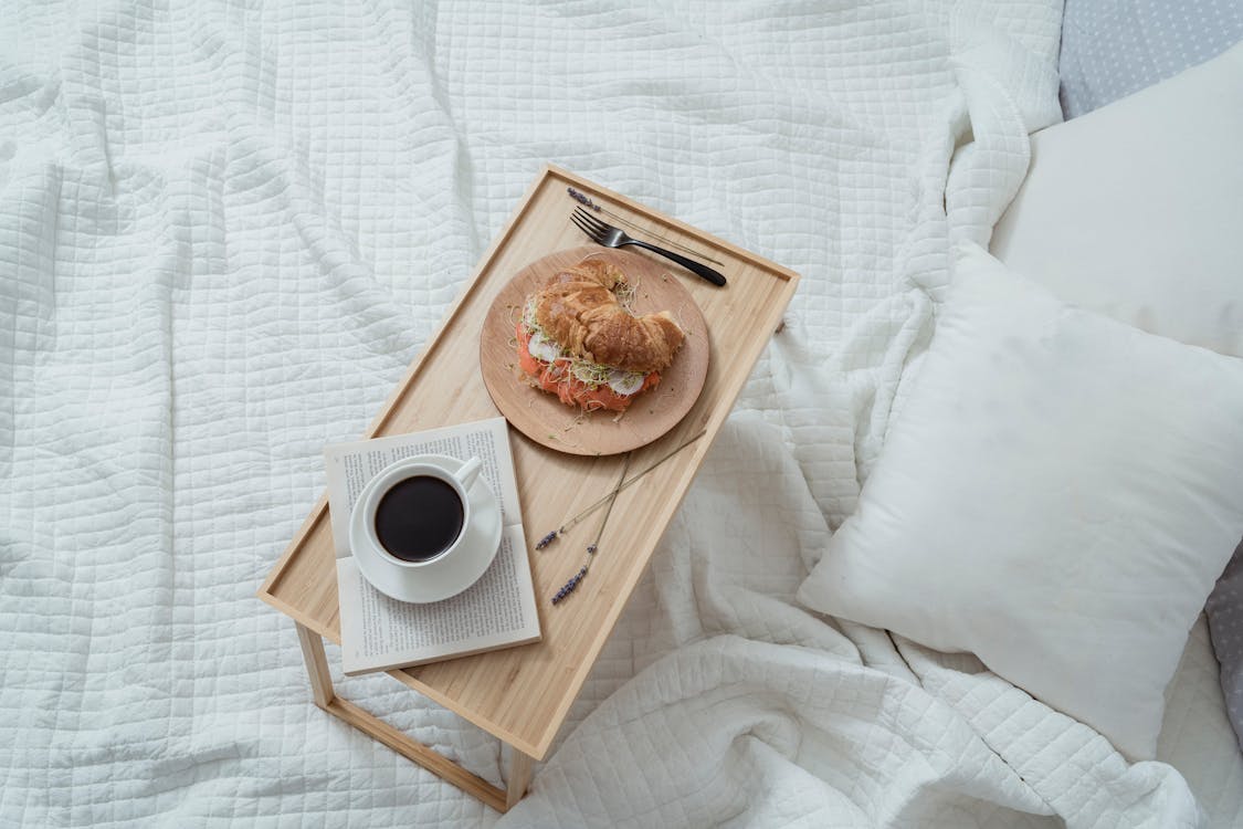 Free Breakfast in Bed Stock Photo