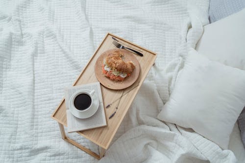 Free Breakfast in Bed Stock Photo