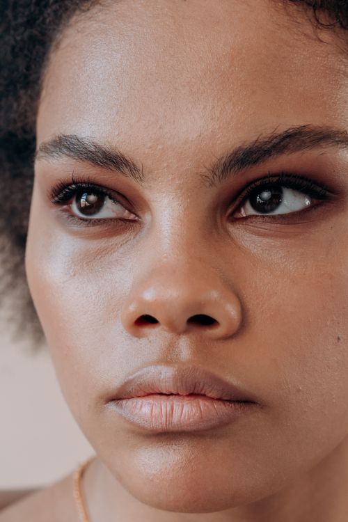 Free Intimate close-up portrait showcasing deep expression and natural beauty. Stock Photo