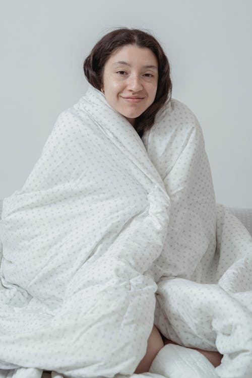 Free A Woman Wrapped in Blanket Stock Photo