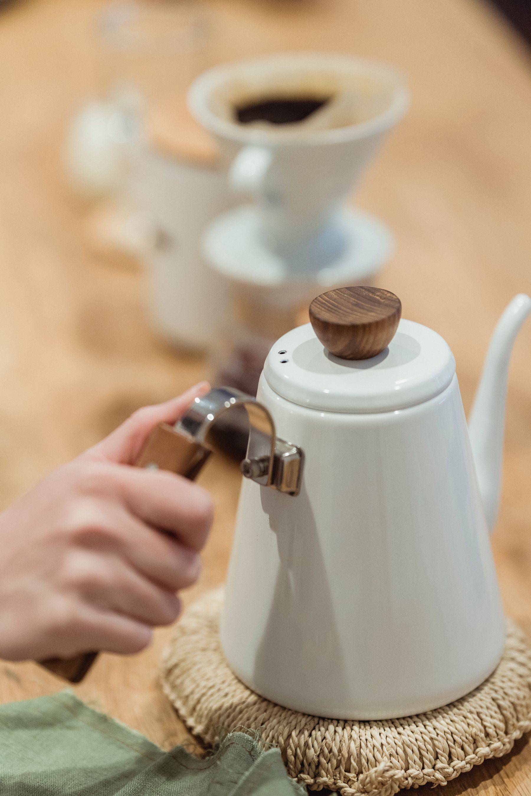 Gooseneck kettle, one of the small tools covered on this page, for illustration