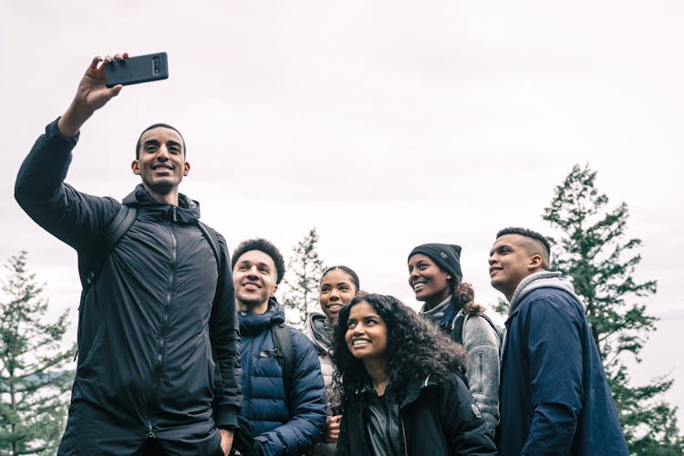 Friends Taking A Selfie