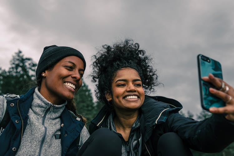 Two Women Taking Selfie