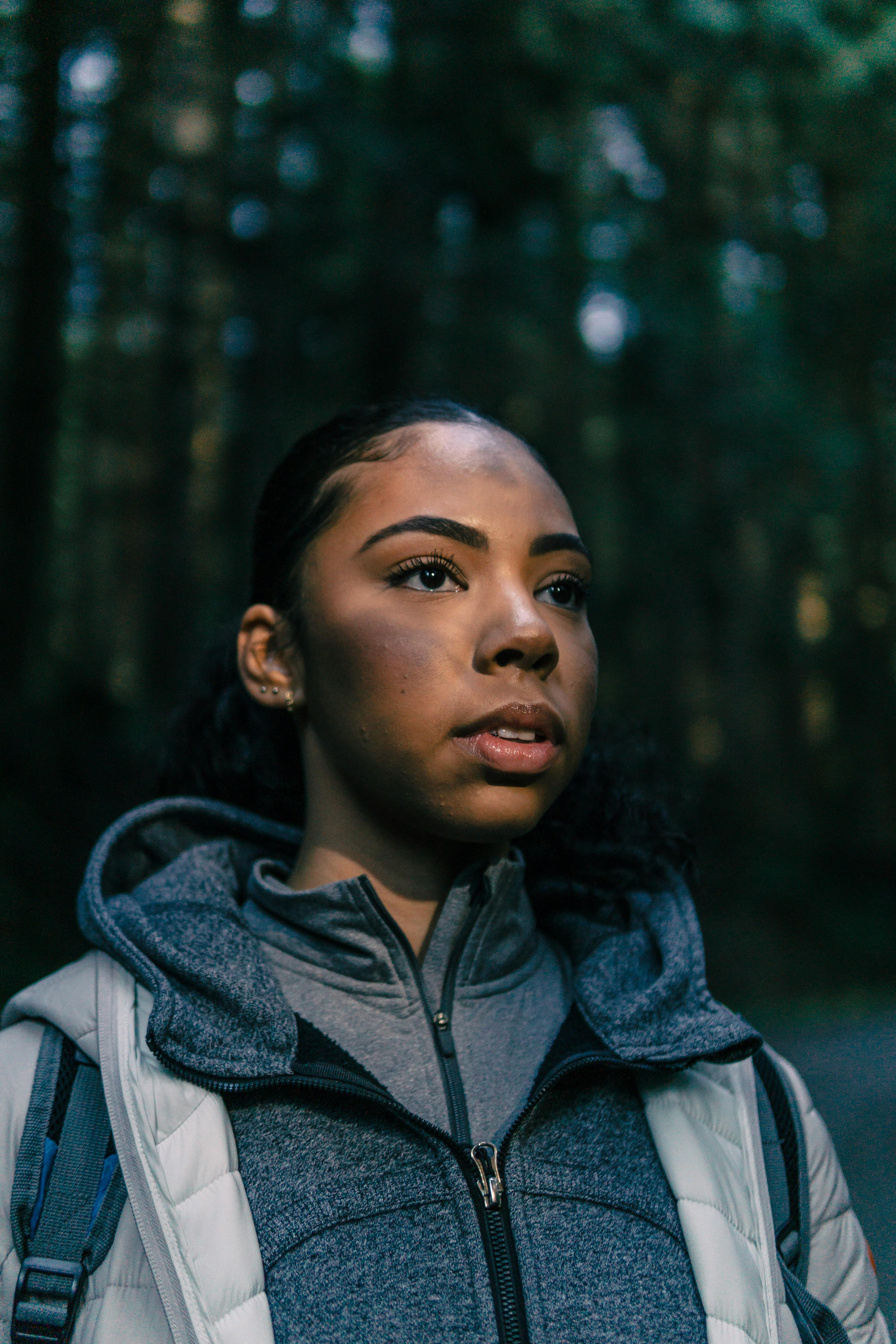 Woman in Blue Zip Up Jacket · Free Stock Photo