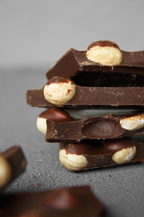 Free Chocolate Bars with Nuts Stock Photo