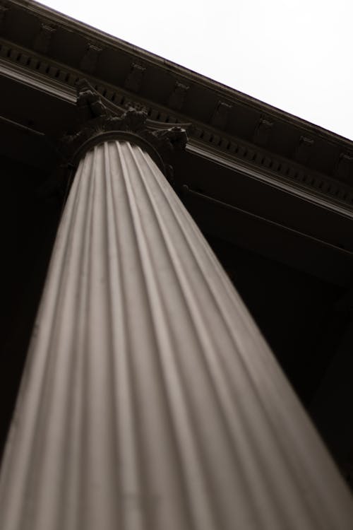 Low-Angle Shot of a Concrete Pillar