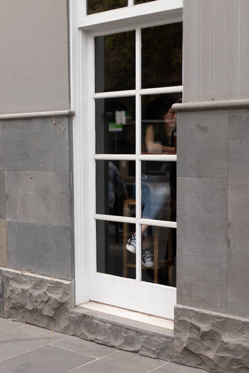 White Wooden Framed Glass Window