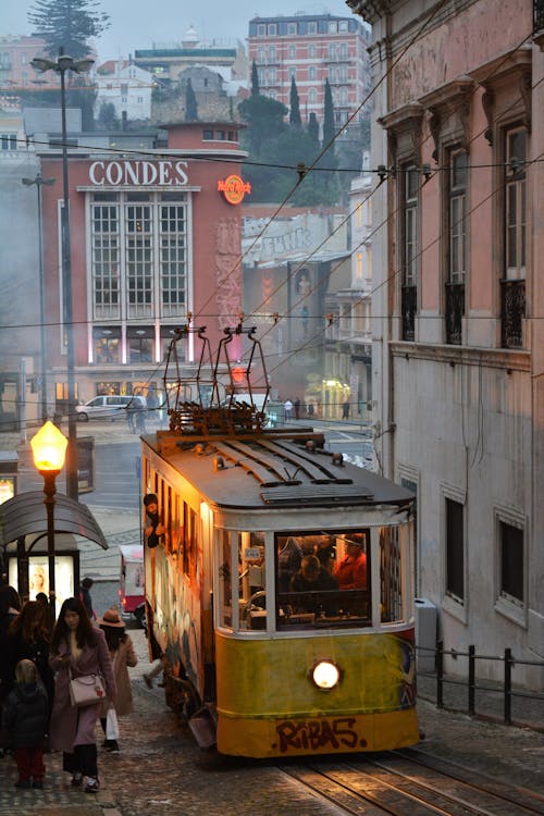 A Tram Car on the Street